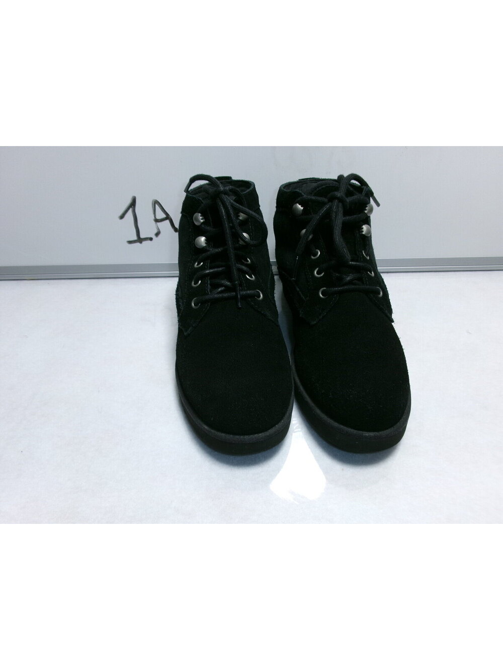 UGG Black Lace Up Shearling Lined Boots Women's 7.5